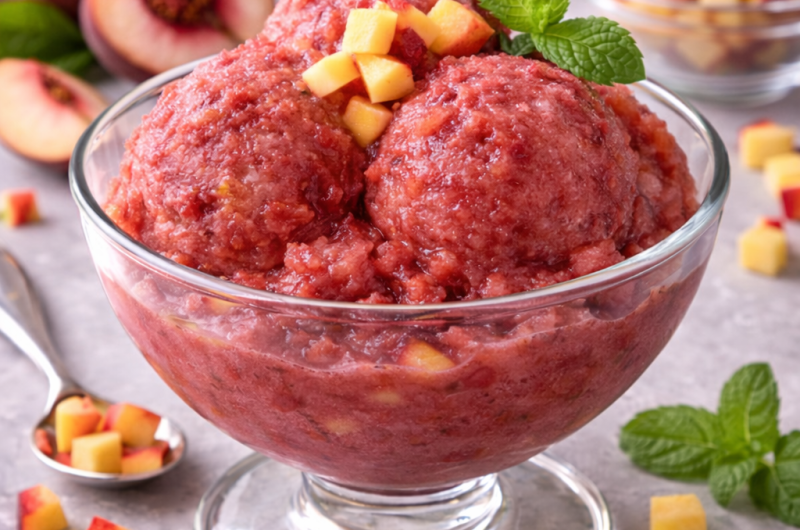 Sorbet mit Weinbergpfirsichen