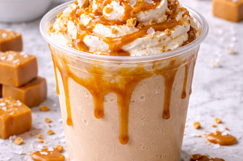 Receita de Milkshake de Caramelo Salgado para Ninja Slushi