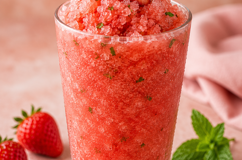 Receta de granizado de fresa y menta para Ninja Slushi Max