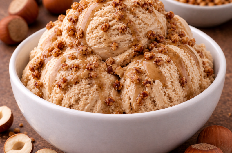 Receta de helado de praliné para Ninja Creami y Ninja Swirl