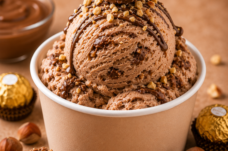 Receta de helado Ferrero Rocher para Ninja Creami y Ninja Swirl