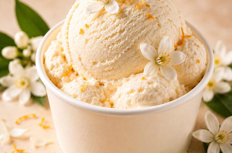 Receta de helado de flor de naranjo para Ninja Creami y Ninja Swirl