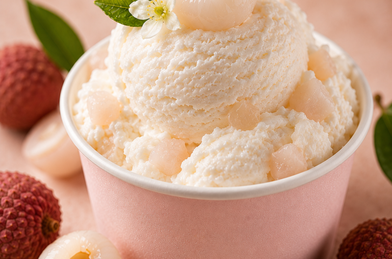 Receta de helado de lichi para Ninja Creami y Ninja Swirl